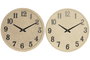 DKD Home Decor Reloj de Pared de Resina y MDF, Surtido de 2 Modelos, Blanco y Beige