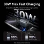 Vention Cargador de Pared GaN 30 W con Cable USB-C de 1 m, USB-C y USB-A, Gris