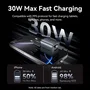 Vention Cargador de Pared GaN 30W con Cable USB-C de 1m, Gris, TZ-FEWH0-EU