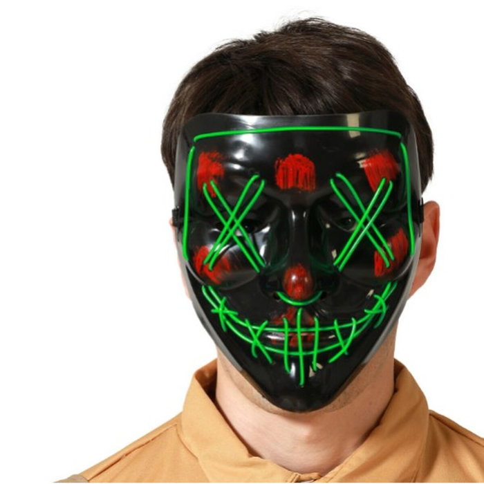 Máscara Halloween De Asesino Con Luz LED Verde para Adulto, Hombre, Terror, Fiesta Máscara Halloween De Asesino Con Luz LED Verde para Adulto, Hombre, Terror, Fiesta