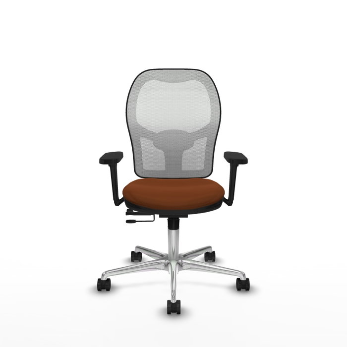 PIQUERAS Y CRESPO Silla de oficina Jorquera con mecanismo Sincro/Traslack, Marrón y Blanco