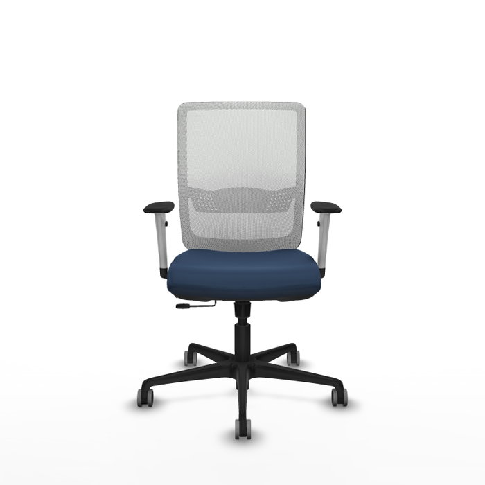 PIQUERAS Y CRESPO Silla de oficina Haches con mecanismo Sincro/Traslack Azul marino y Blanco