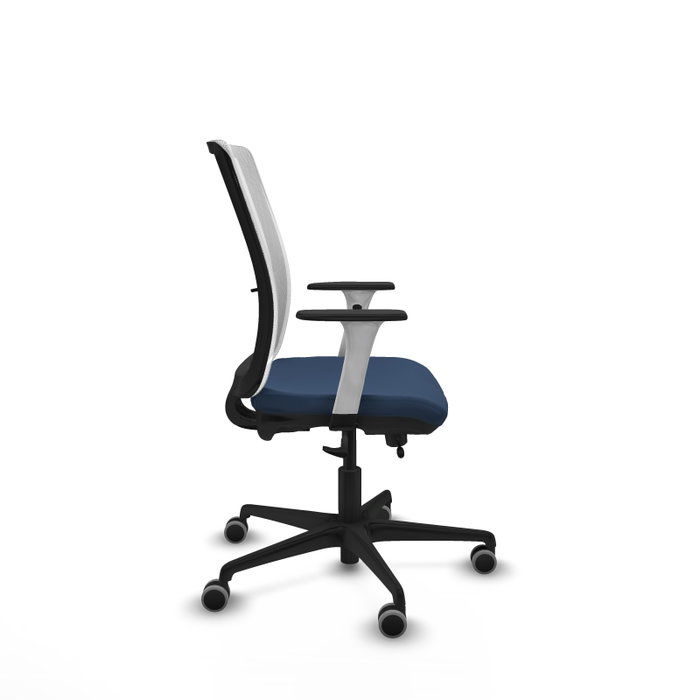 PIQUERAS Y CRESPO Silla de oficina Haches con mecanismo Sincro/Traslack Azul marino y Blanco