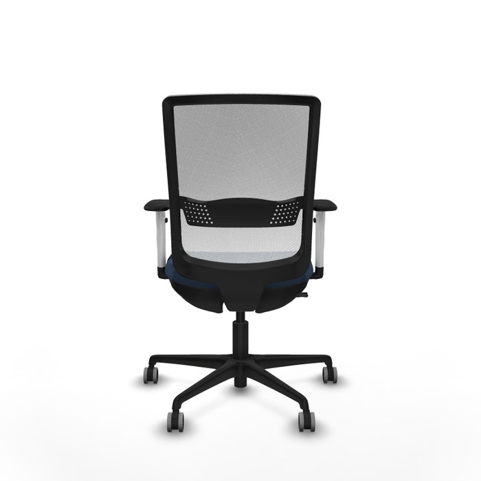 PIQUERAS Y CRESPO Silla de oficina Haches con mecanismo Sincro/Traslack Azul marino y Blanco