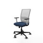 PIQUERAS Y CRESPO Silla de oficina Haches con mecanismo Sincro/Traslack Azul marino y Blanco