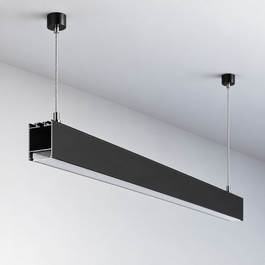 GreenIce Perfil de aluminio KIMERA-NORA Anodizado Negro con Difusor Opal y Tapones 2,02 m