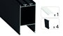 GreenIce Perfil de aluminio KIMERA-NORA Anodizado Negro con Difusor Opal y Tapones 2,02 m