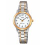Casio LTP-1128G-7BRDF con correa de acero inoxidable gris y esfera blanca