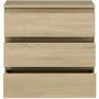 CHELSEA CHLK23-D30F Cómoda de 3 Cajones Color Roble L 77,2 x P 42 x H 79,9 cm