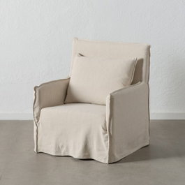 Ixia Sillón Crema Tejido-Madera