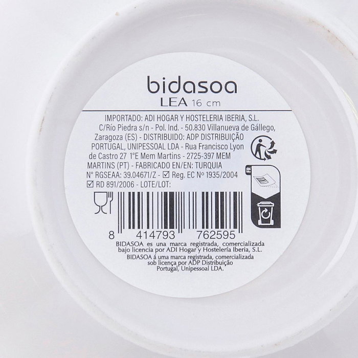 Bol Porcelana Lea Hydrozero Bidasoa 16 cm (6 Unidades)