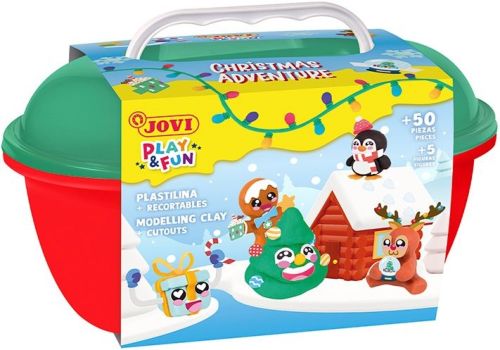 Jovi Cofre Play&Fun Christmas Adventure con 24 Barras de Plastilina