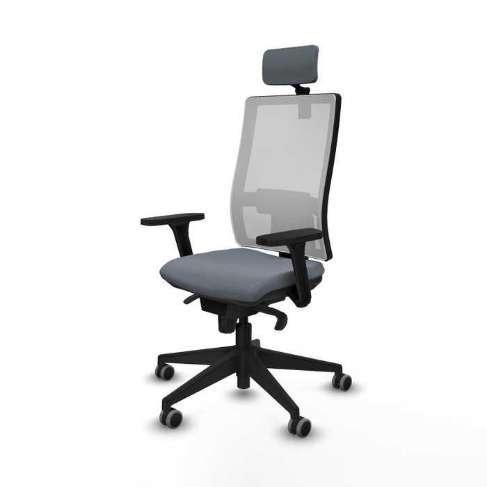 PIQUERAS Y CRESPO Silla de oficina Horna con mecanismo Sincro, Gris y Blanco PIQUERAS Y CRESPO Silla de oficina Horna con mecanismo Sincro, Gris y Blanco