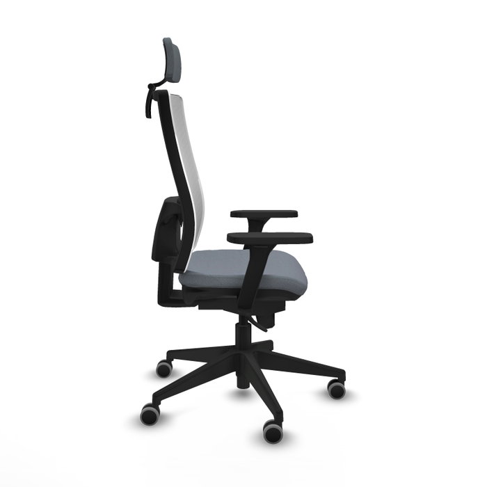 PIQUERAS Y CRESPO Silla de oficina Horna con mecanismo Sincro, Gris y Blanco PIQUERAS Y CRESPO Silla de oficina Horna con mecanismo Sincro, Gris y Blanco