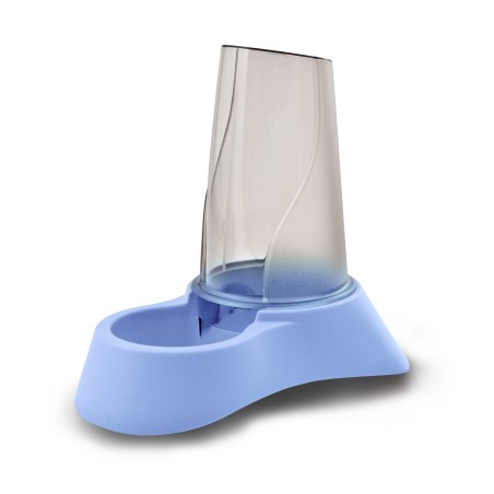 Nayeco Nuvola Dispensador Tolva 0.65 L, Comedero y Bebedero 2 en 1 para Mascotas, Semitransparente y Sin BPA