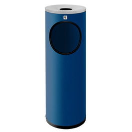 Papelera Cenicero Cilindro Metalica Redonda B-10 21.5 Ø Azul