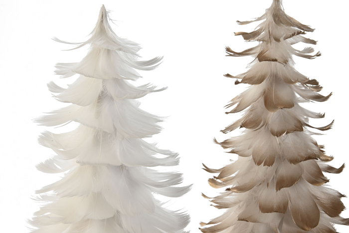 DKD Home Decor Árbol de Navidad Plumas Rosas Dorado Blanco 22 x 46 x 22 cm (2 Unidades) Navidad Moderna DKD Home Decor Árbol de Navidad Plumas Rosas Dorado Blanco 22 x 46 x 22 cm (2 Unidades) Navidad Moderna