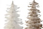 DKD Home Decor Árbol de Navidad Plumas Rosas Dorado Blanco 22 x 46 x 22 cm (2 Unidades) Navidad Moderna