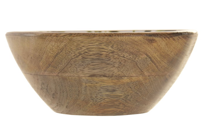 DKD Home Decor Bol de Mango Lacado Verde Olivo 25