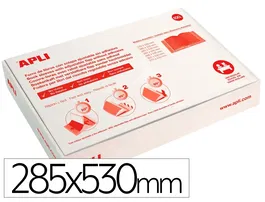 Apli Forralibro PVC con Solapa Ajustable Adhesivo Transparente 285x530 mm Caja 100 uds