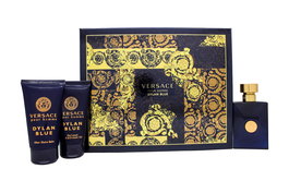 Versace Pour Homme Dylan Blue Gift Set 50ml EDT + 50ml Aftershave Balm + 50ml Perfumed Bath & Shower Gel