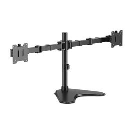 AISENS - SOPORTE DE MESA CON PEANA ECO GIRATORIO E INCLINABLE PARA MONITOR/TV 20KG (3 PIVOTES, 2 BRAZOS) DE 17-35, NEGRO