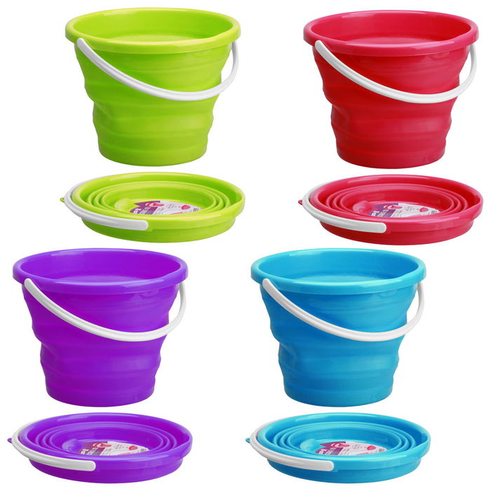 Je cherche une Idee Cubo Plegable 10 L Plástico y Silicona Colores Surtidos Ideal para el Hogar y Exterior