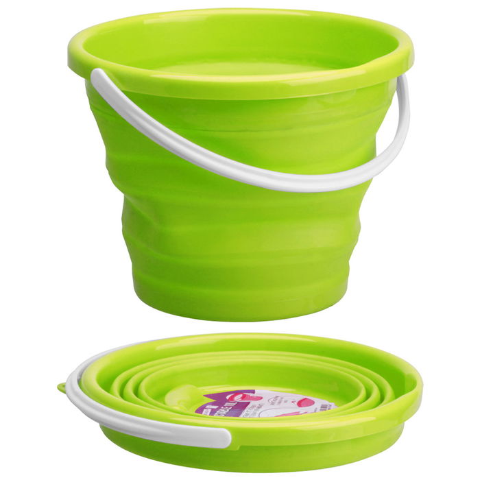 Je cherche une Idee Cubo Plegable 10 L Plástico y Silicona Colores Surtidos Ideal para el Hogar y Exterior