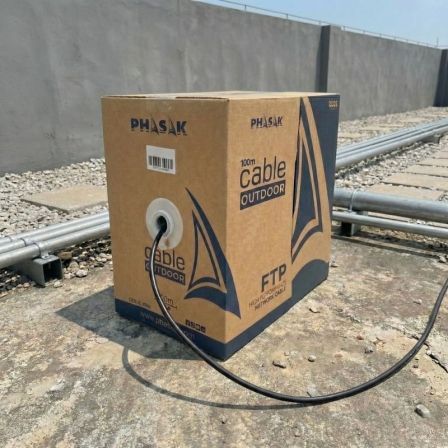 Phasak Cable de Red Exterior PHR 671 Cat.6 FTP 100m - Bobina con Conductor CCA Sólido AWG23 para Instalación Profesional