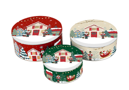 DKD Home Decor Set de 3 Cajas Metálicas 20x20x9 cm Rojo, Beige y Verde