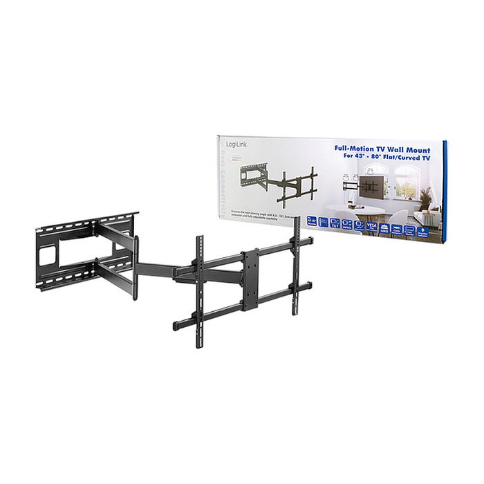 LogiLink Soporte de pared para TV 43-80 pulg, 50 kg, orientable