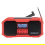 Albrecht DR 112 Radio Digital DAB+/UKW con Manivela, USB-C, Resistente al Agua IPX5, FM, Autonomía 10h, Negro/Rojo