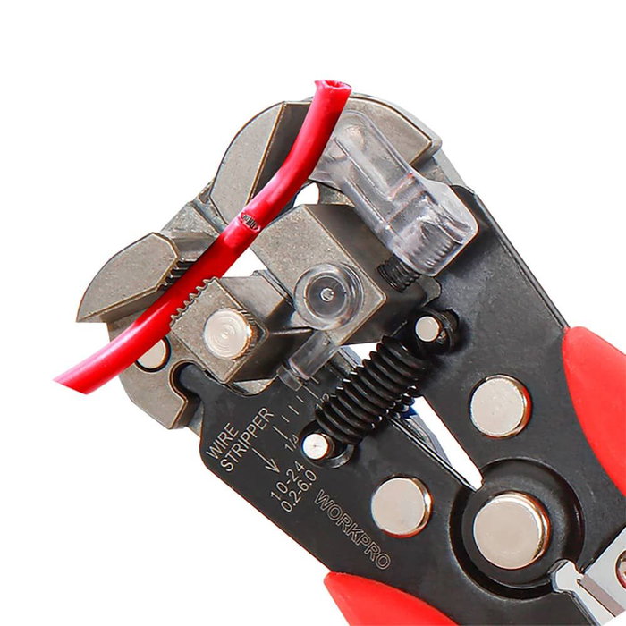Workpro Pelacables Automático 3 en 1 (200 mm) con Crimpador - Autoajustable para Cables 0.2-5.3 mm² (10-24 AWG) y Terminales Aislados/No Aislados Workpro Pelacables Automático 3 en 1 (200 mm) con Crimpador - Autoajustable para Cables 0.2-5.3 mm² (10-24 AWG) y Terminales Aislados/No Aislados