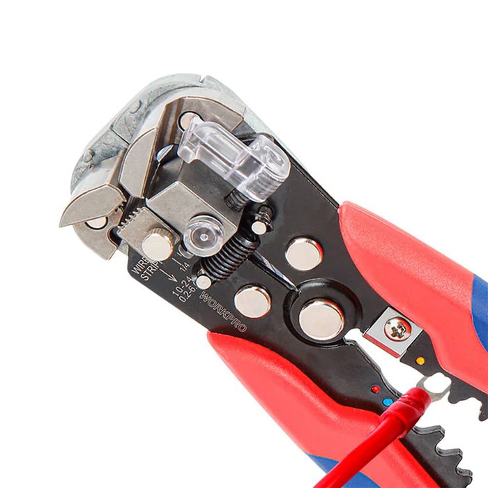 Workpro Pelacables Automático 3 en 1 (200 mm) con Crimpador - Autoajustable para Cables 0.2-5.3 mm² (10-24 AWG) y Terminales Aislados/No Aislados Workpro Pelacables Automático 3 en 1 (200 mm) con Crimpador - Autoajustable para Cables 0.2-5.3 mm² (10-24 AWG) y Terminales Aislados/No Aislados
