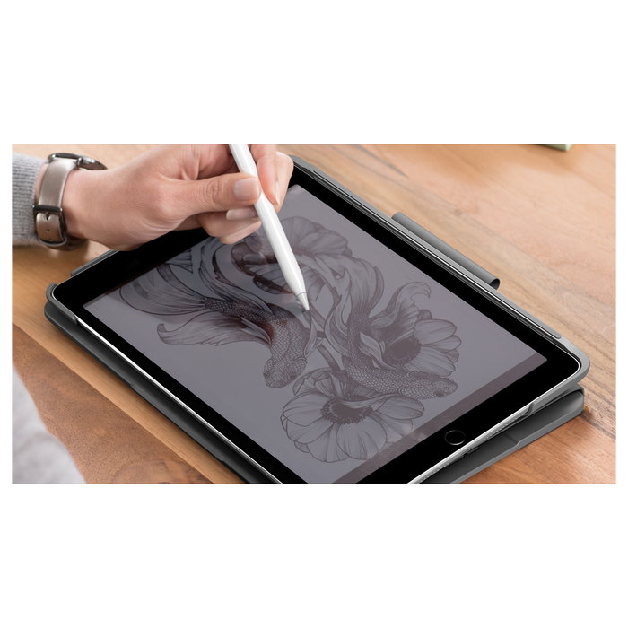 Logitech Slim Folio Teclado Bluetooth y Funda Protectora para iPad 7.ª/8.ª Generación QWERTZ Gris