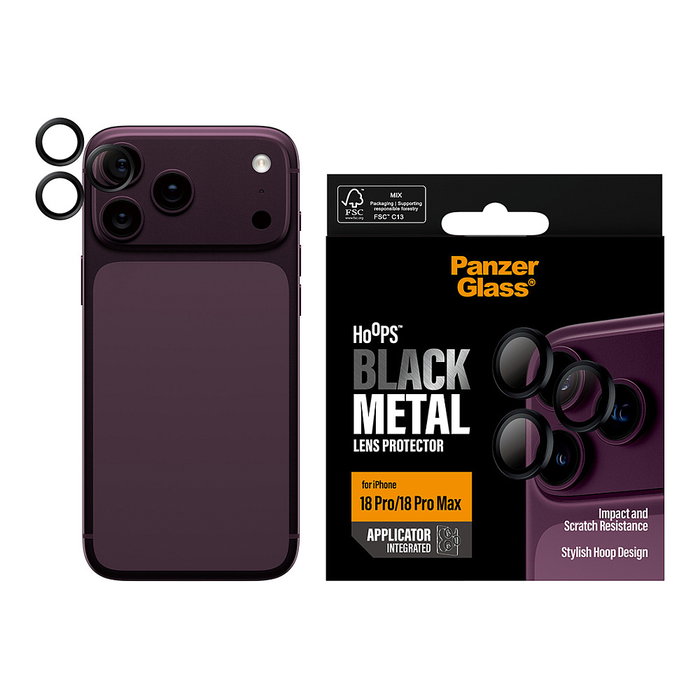 Panzerglass Protector de lente de cámara para iPhone 18 Pro y 18 Pro Max, negro