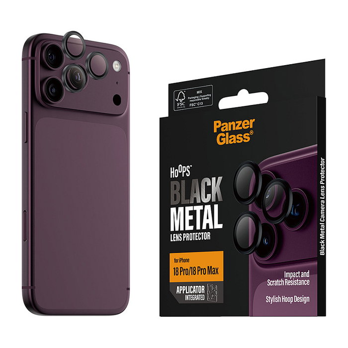 Panzerglass Protector de lente de cámara para iPhone 18 Pro y 18 Pro Max, negro Panzerglass Protector de lente de cámara para iPhone 18 Pro y 18 Pro Max, negro