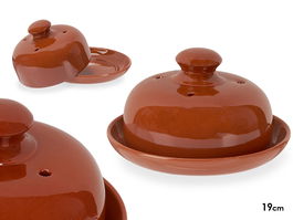 La Dehesa Quesera Pequeña 19 cm Color Miel de Barro no Refractario 18.5x18.5x11.5 cm (Set de 4)