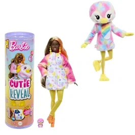 Barbie Muñeca Cutie Reveal Pingüino Reveal Colorida y 10 Sorpresas HRK40