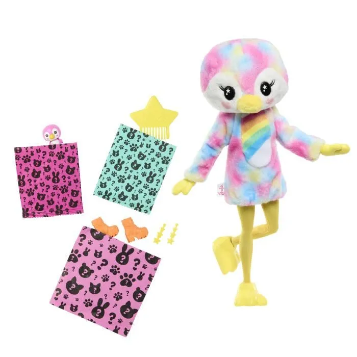Barbie Muñeca Cutie Reveal Pingüino Reveal Colorida y 10 Sorpresas HRK40