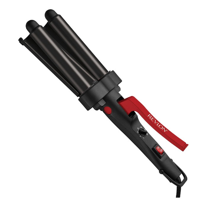 Revlon RVIR3056UKE Master Jumbo Tong - Kit de peluquería con rizador de cerámica, negro/rojo Revlon RVIR3056UKE Master Jumbo Tong - Kit de peluquería con rizador de cerámica, negro/rojo