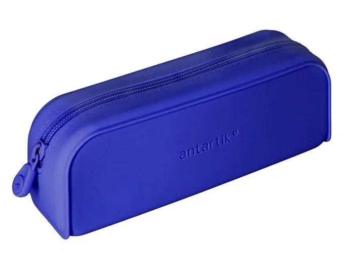 Antartik Prisma Estuche Portatodo Rectangular Silicona Soft Azul Oscuro 185x75x50 mm