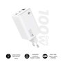 Subblim Cargador GaN 100W con 2xUSB-C y 1xUSB-A Blanco
