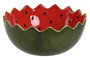 DKD Home Decor Fruits 24 Bol Gres Moderno Mediterraneo Verde Rojo 15x15x6.5 cm (4 Unidades)