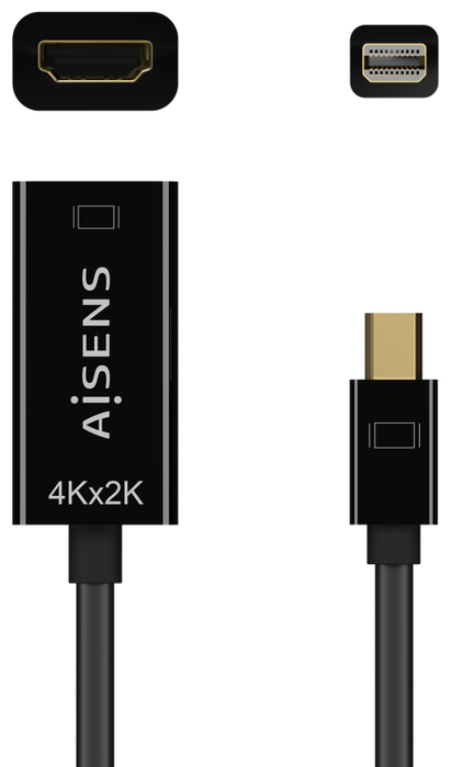 Aisens Conversor Mini DP a HDMI 4K@30Hz Negro 15cm