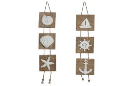 DKD Home Decor Decoración Colgante de Mango y Resina, Pack de 2