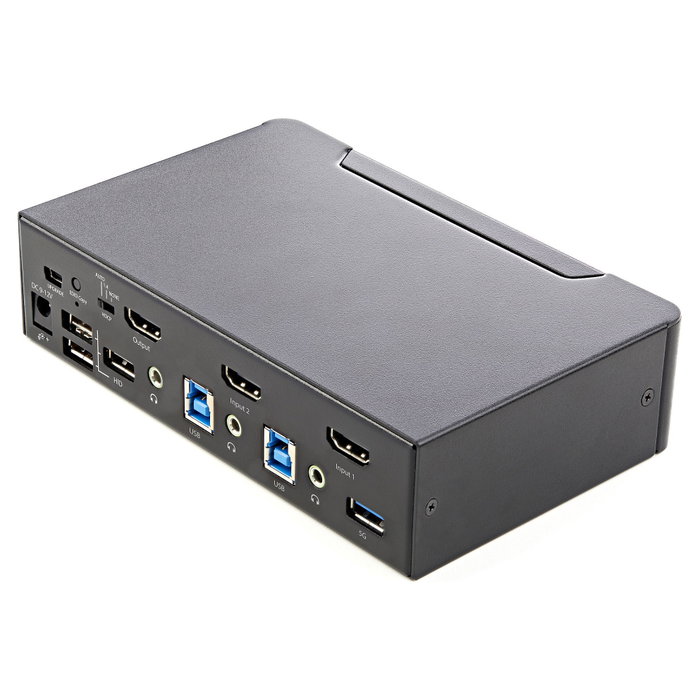 Startech Conmutador KVM 2x1 HDMI 2.0 4K 60Hz con Hub USB, 2 Ordenadores 1 Monitor/Teclado/Ratón