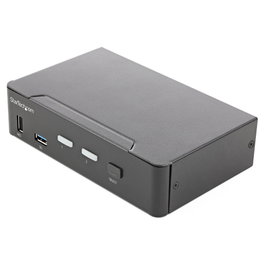 Startech Conmutador KVM 2x1 HDMI 2.0 4K 60Hz con Hub USB, 2 Ordenadores 1 Monitor/Teclado/Ratón