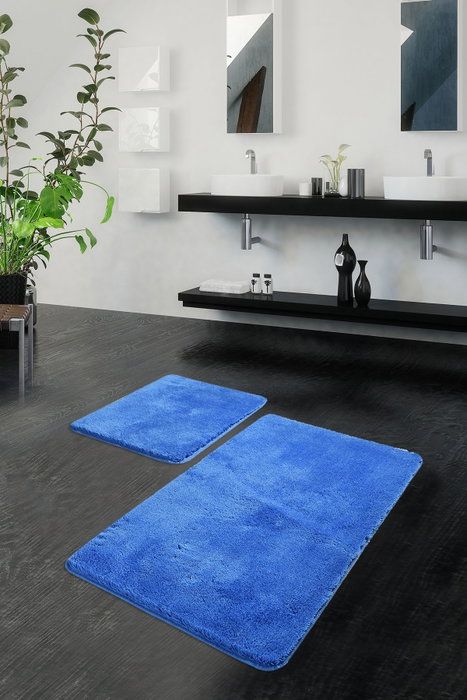 Mijölnir Havai - Blue Juego de Alfombras de Baño Acrílicas, Antideslizante, Antibacteriano, Lavable a Máquina, 2 Piezas