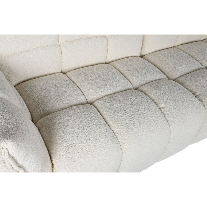 DKD Home Decor Sofá de Poliéster y Madera Blanco Bucle DKD Home Decor Sofá de Poliéster y Madera Blanco Bucle